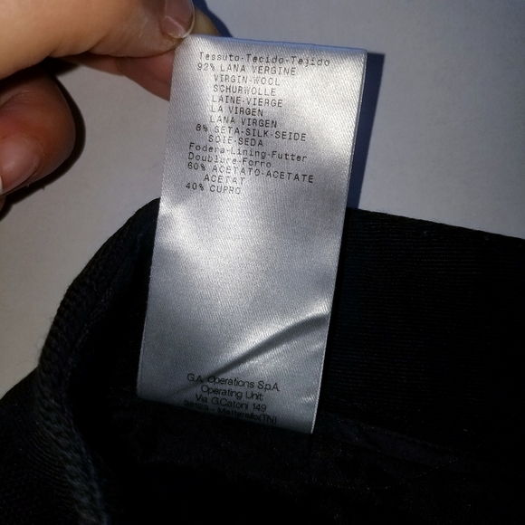 🌸 Giorgio Armani | Black High Waist Trousers with Rolled‎ Hem size 40, Black - Picture 7 of 10